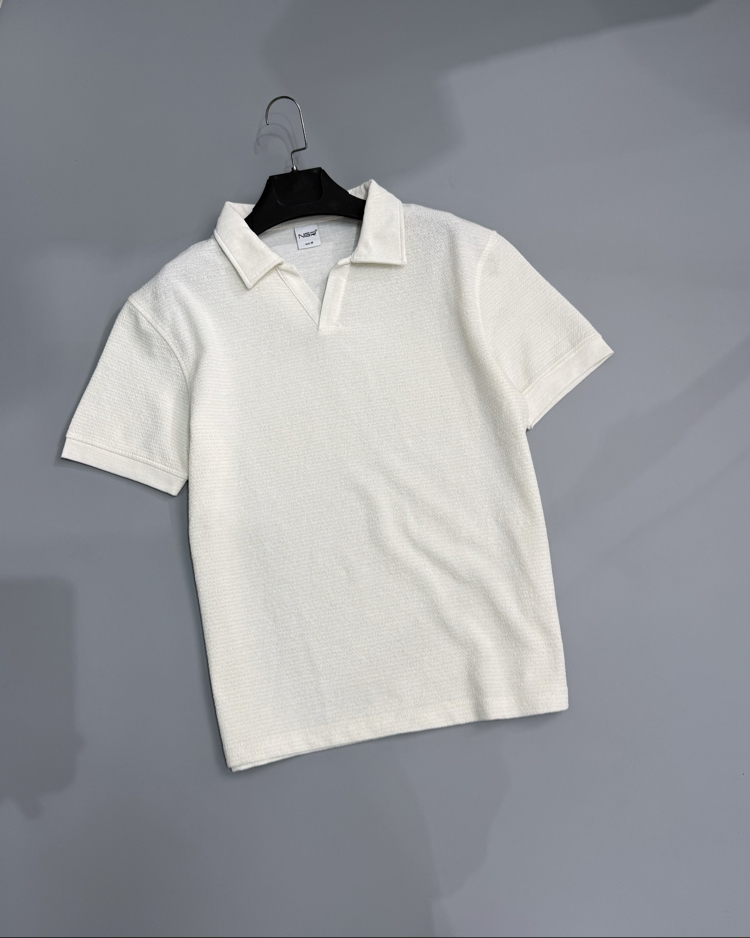 Ekru polo yaka
