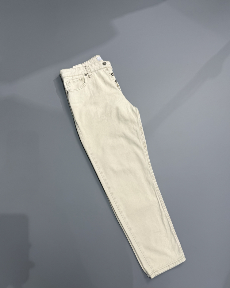 Krem boyfriend Gabardin pantolon