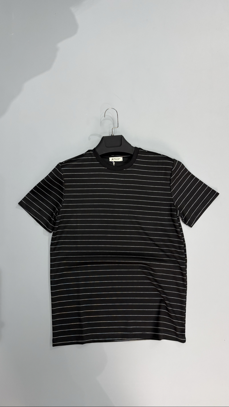 Çizgili modal kumaş tshirt