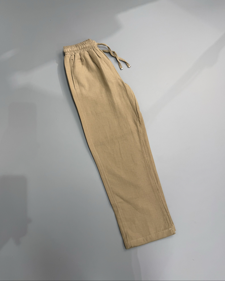 Vizon baggy keten pantolon