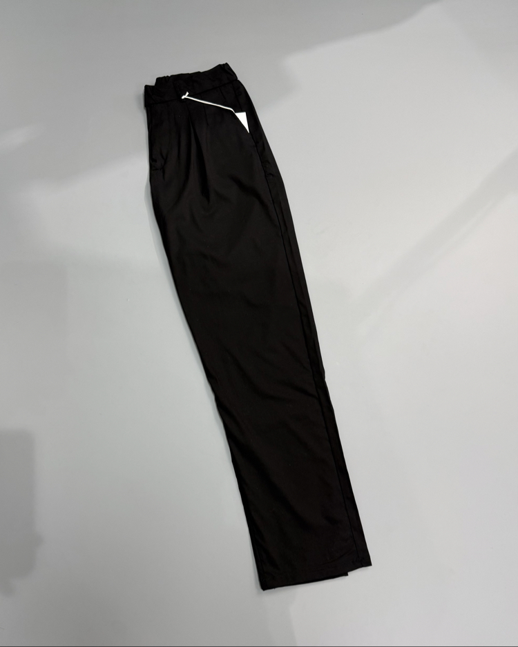 Siyah baggy pileli jogger pantolon
