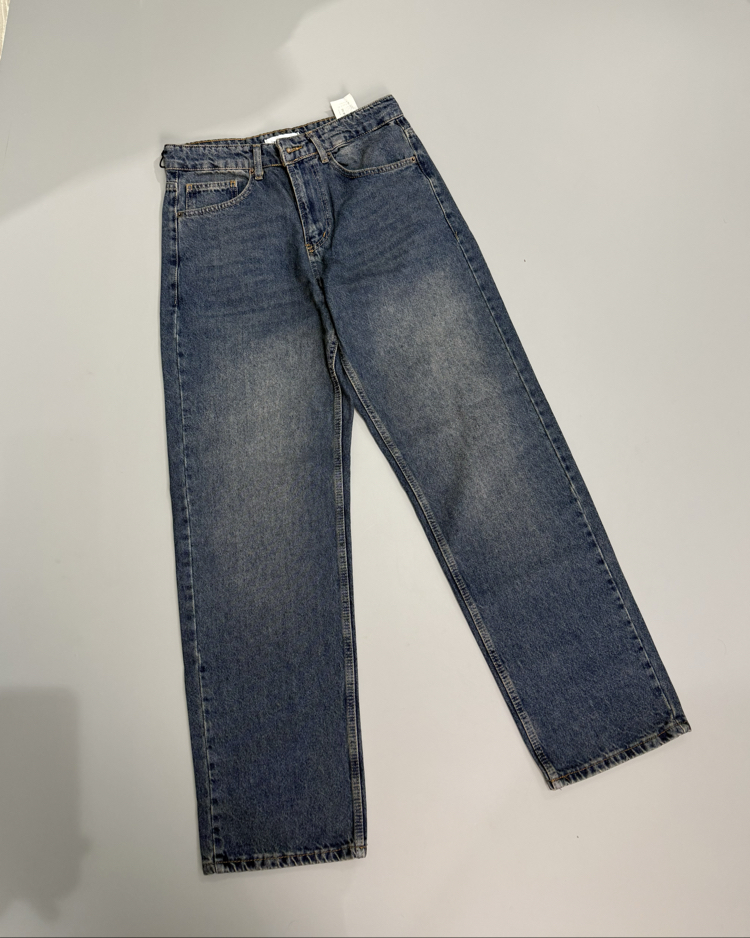 Koyu mavi baggy jean pantolon 