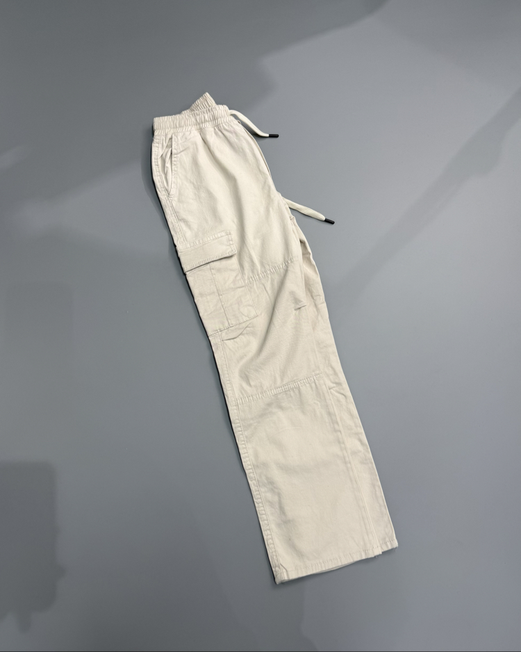 Krem baggy kargo pantolon