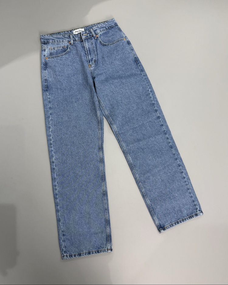 Açık mavi baggy jean pantolon 