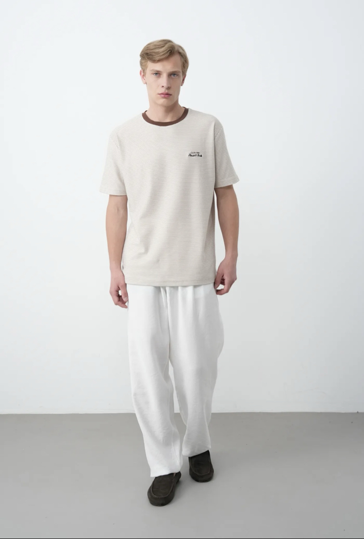 Çizgili oversize t-shirt