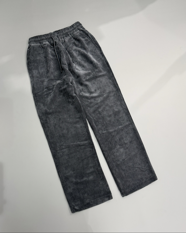 Antrasit baggy kadife pantolon