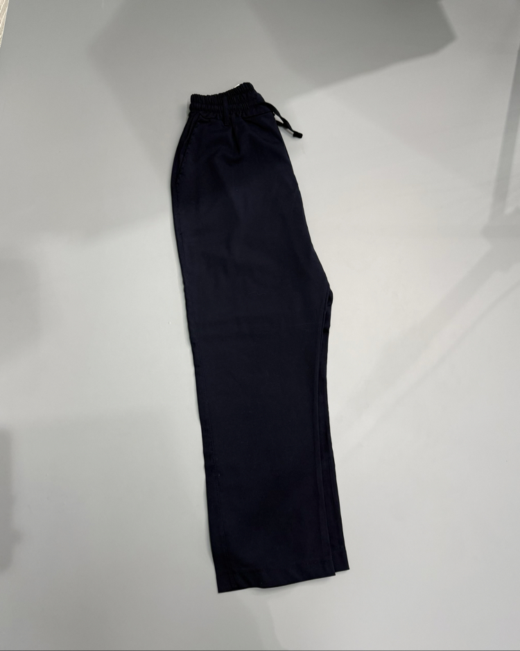 Lacivert baggy kumaş pantolon 
