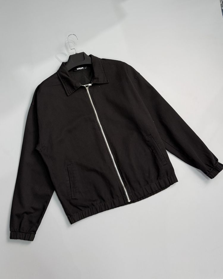 Siyah oversize Gabardin ceket 