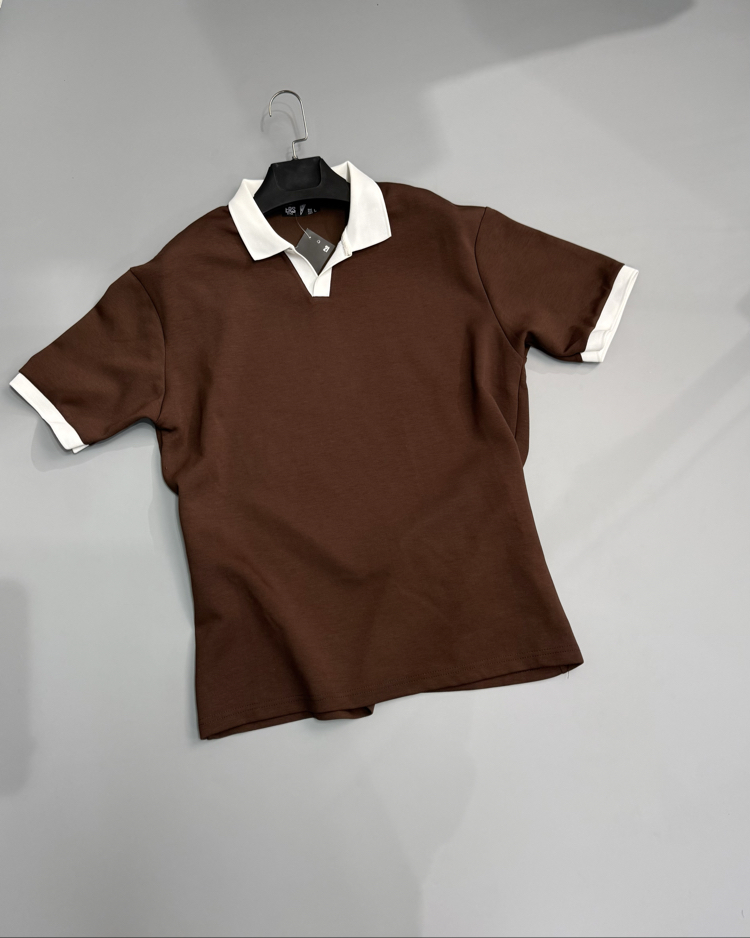 Kahve rengi polo yaka
