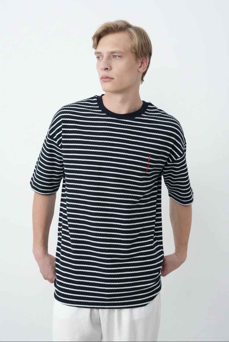 Çizgili oversize t-shirt 