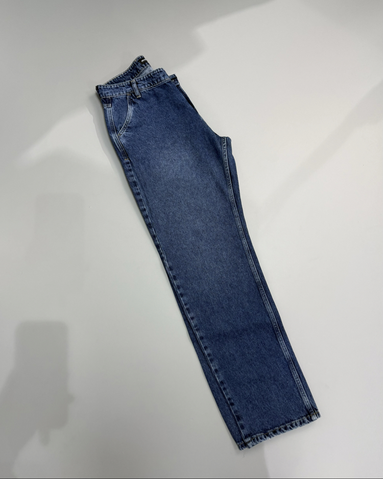Koyu mavi baggy jean 