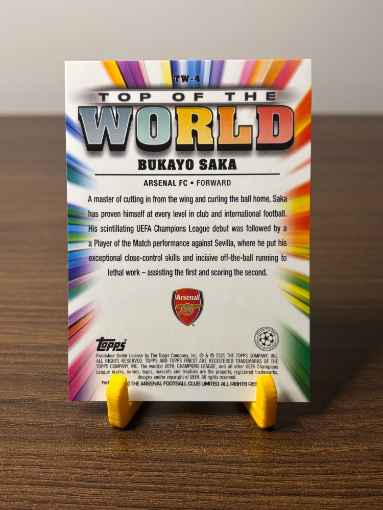 Topps 2024-2025 Bukayo Saka Top Of The World /99 Numaralı Kart