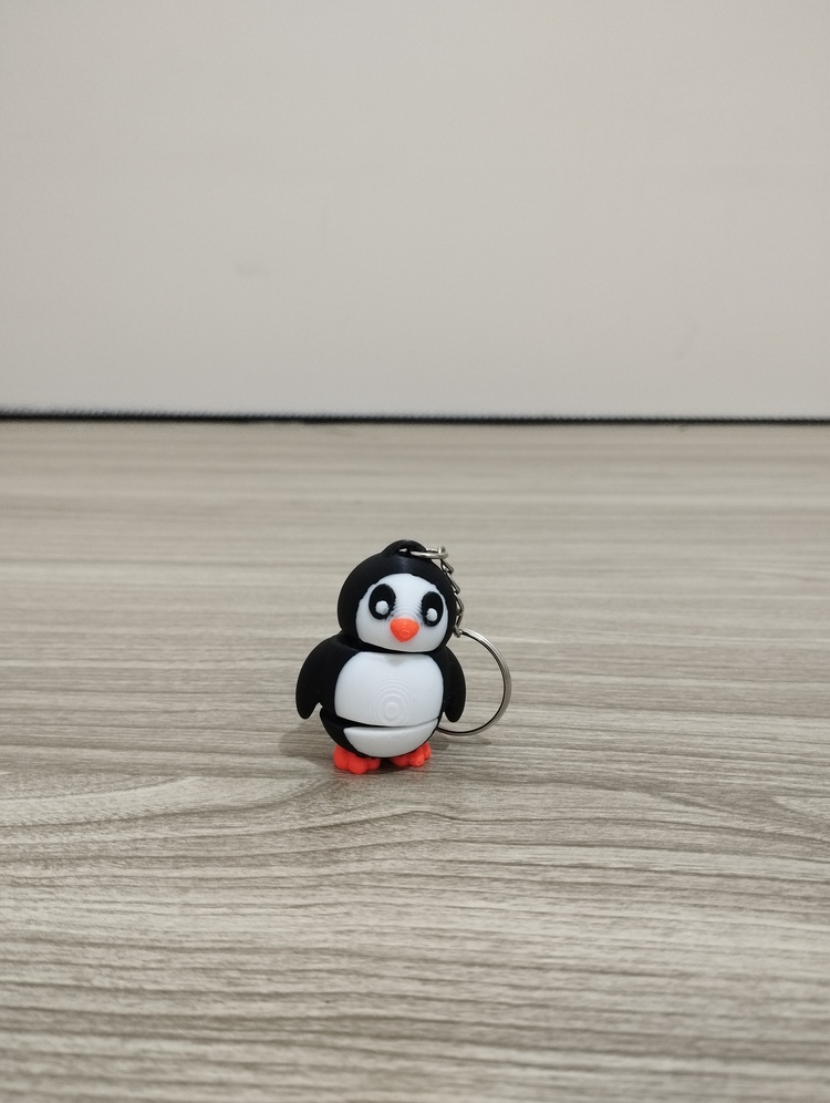 Sevimli Penguen - 3D Hareketli Anahtarlık