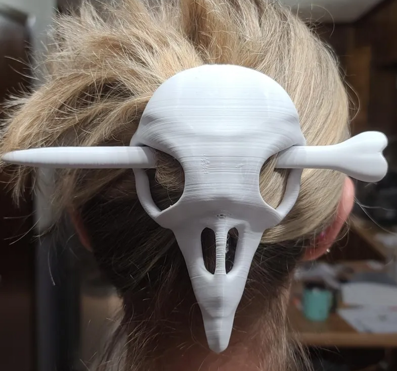 Kuş Kafatası Temalı Gotik Saç Tokası