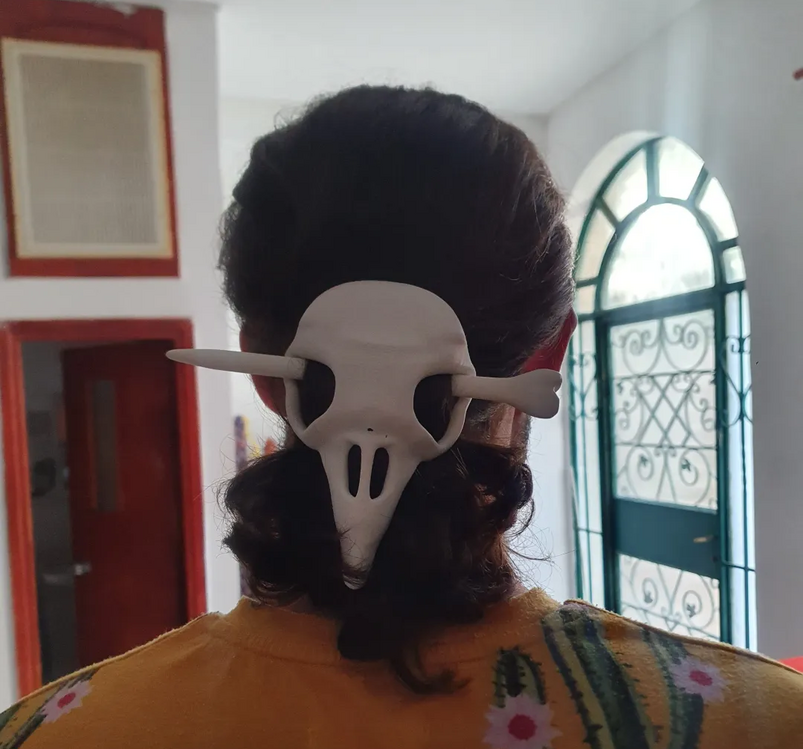 Kuş Kafatası Temalı Gotik Saç Tokası