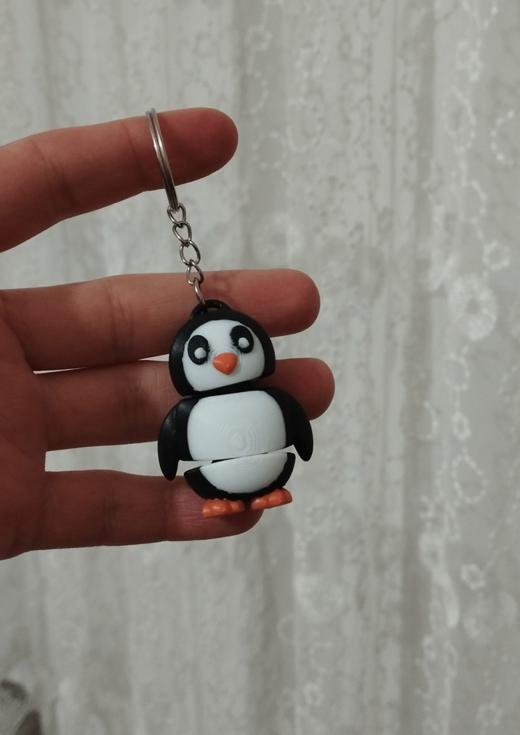 Sevimli Penguen - 3D Hareketli Anahtarlık