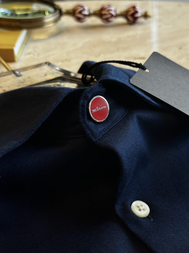 Kiton Logo Pamuk Örme Gömlek (Lacivert)