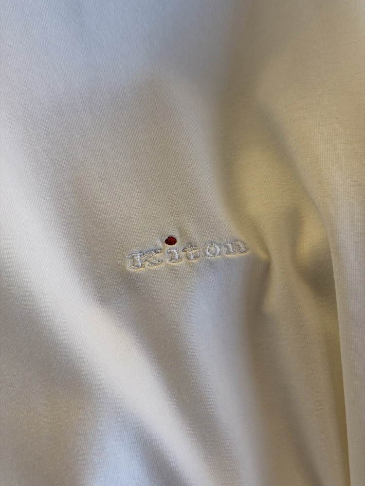 Kiton Basic Logo Pamuk Tişört (Kırık Beyaz)