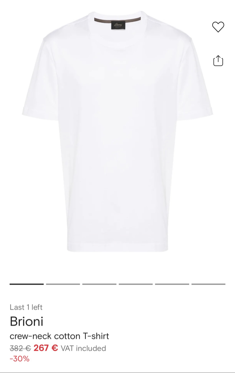 Brioni Deri Logo Pamuk Tshirt