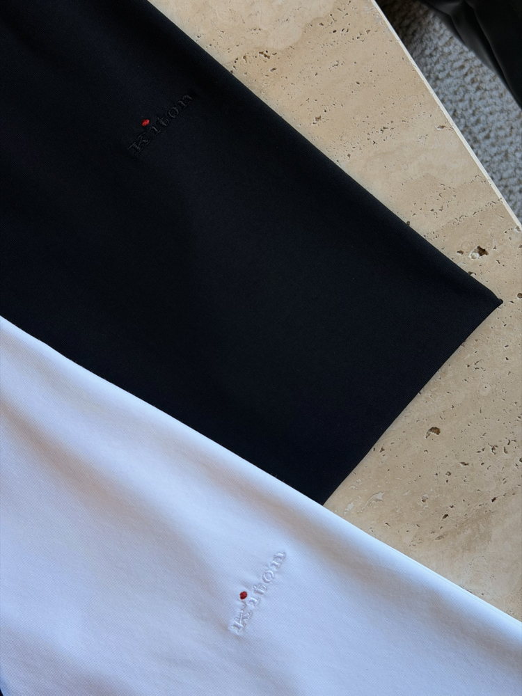 Kiton Basic Logo Pamuk Tişört (Kırık Beyaz)