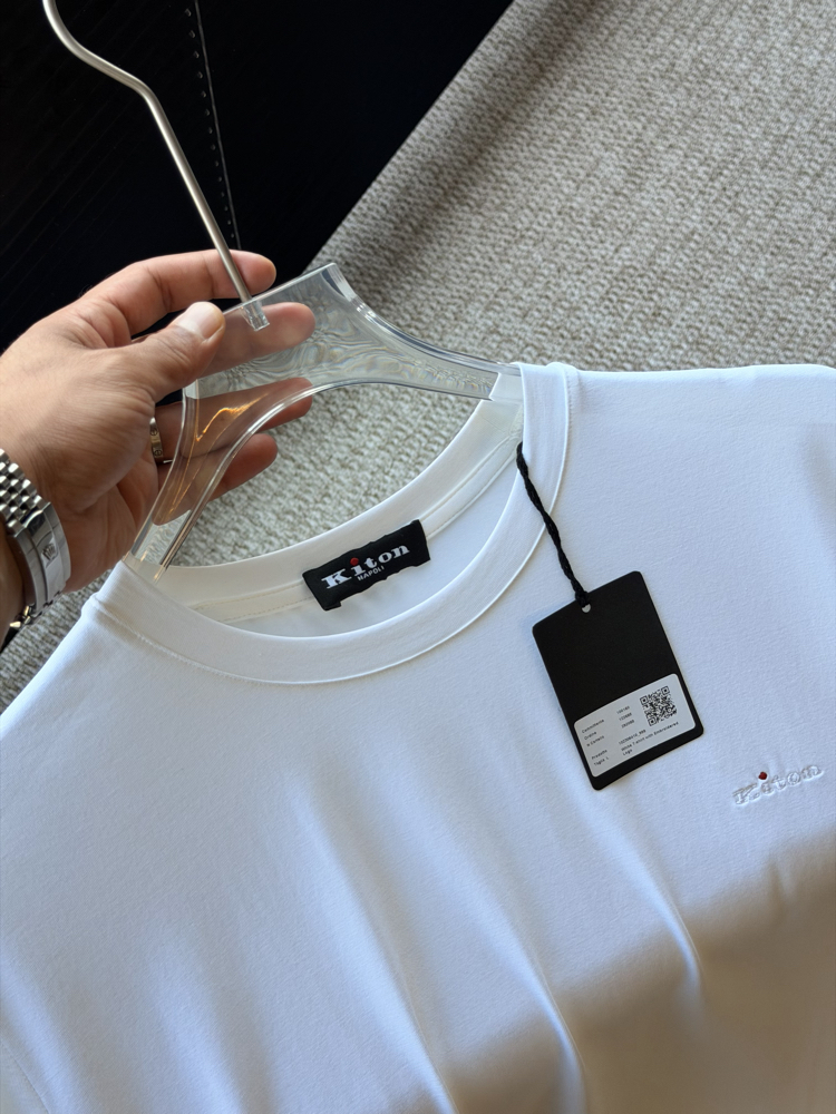 Kiton Basic Logo Pamuk Tişört (Kırık Beyaz)