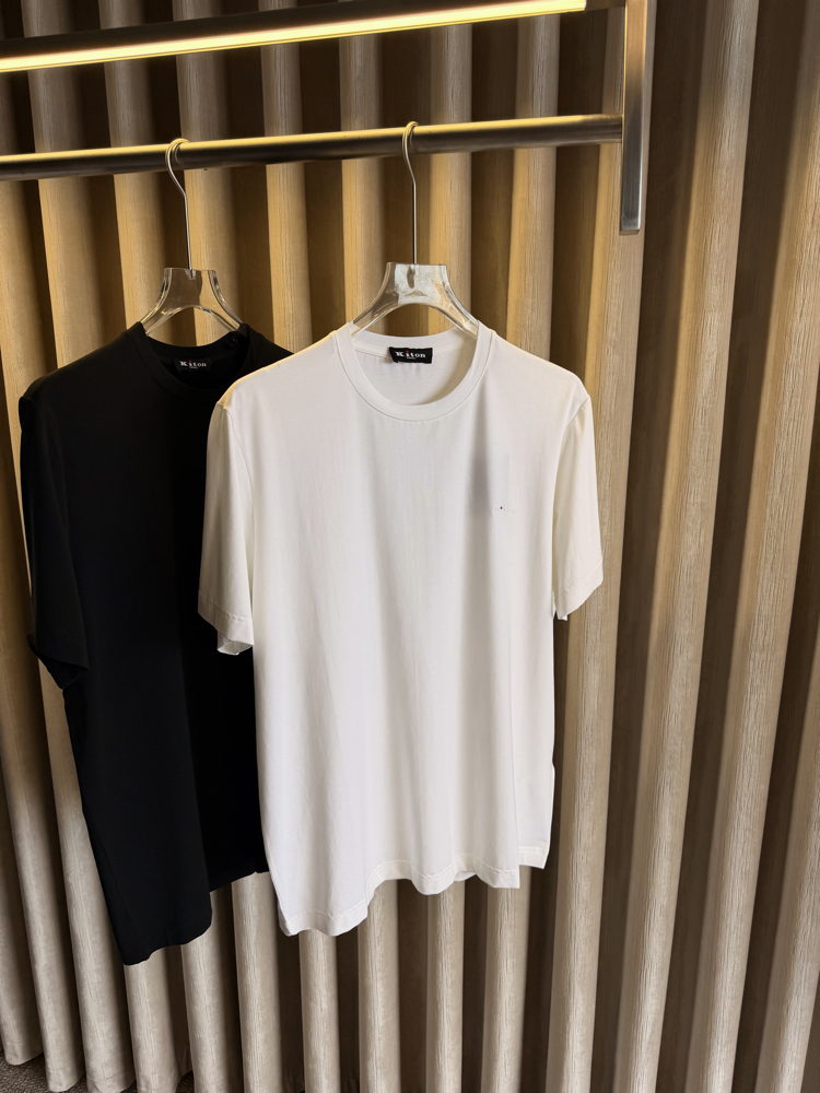Kiton Basic Logo Pamuk Tişört (Kırık Beyaz)