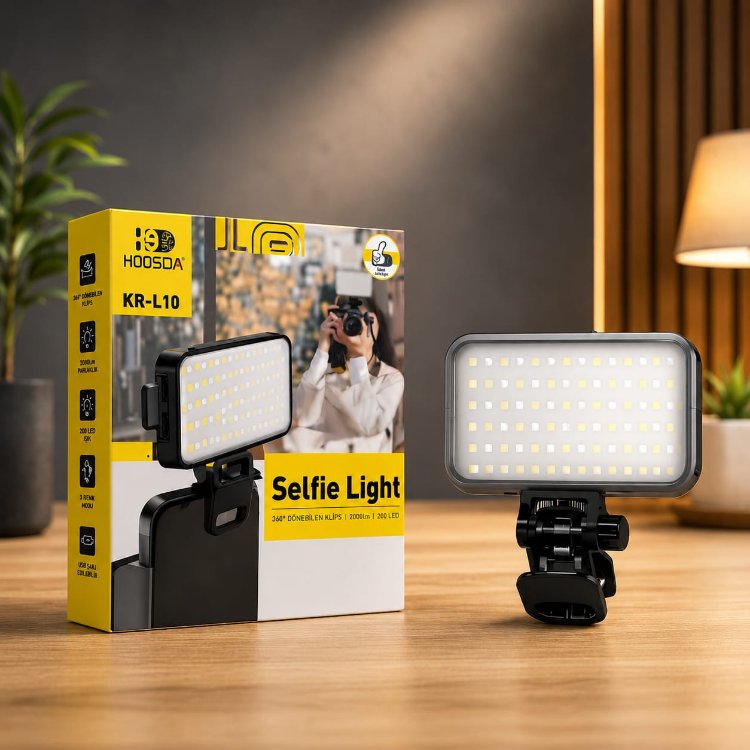 360 DÖNEBİLEN KLİPSLİ LED SELFİE IŞIĞI (KR L10)