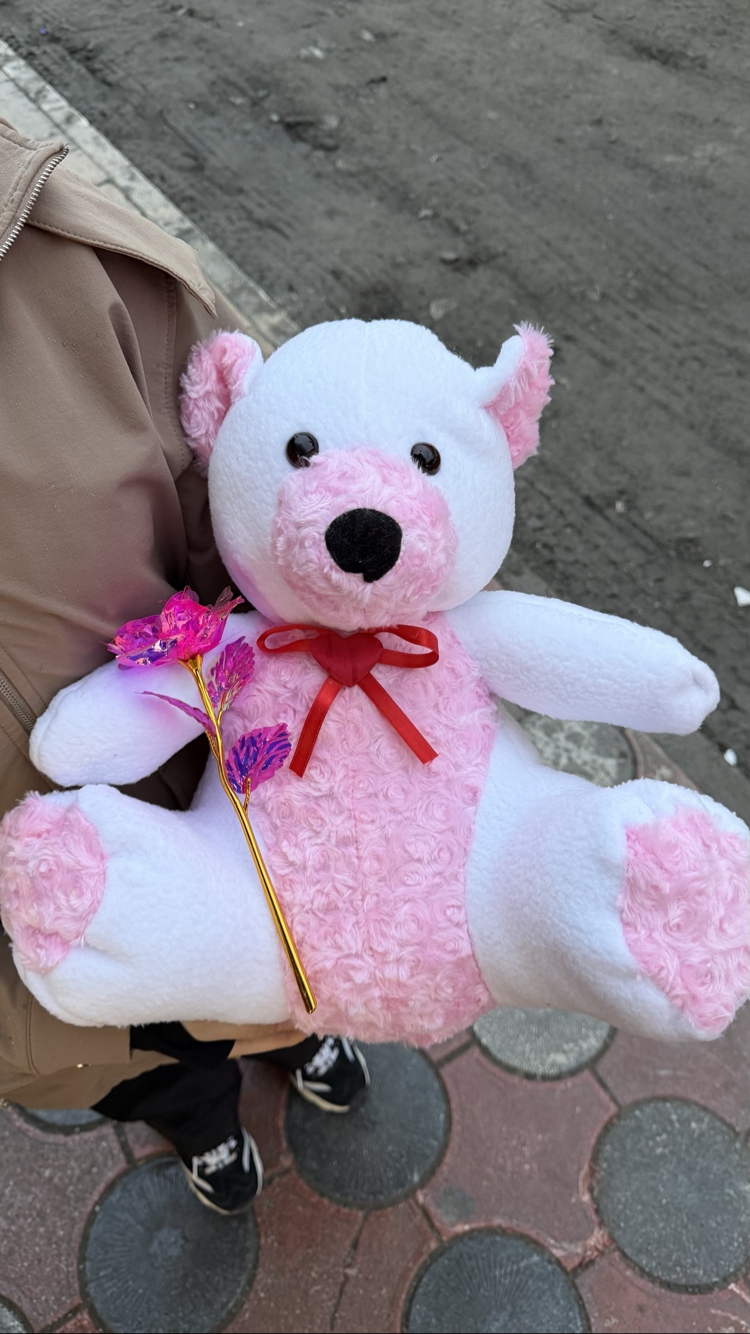 40cm Ayıcık + Solmayan Gül