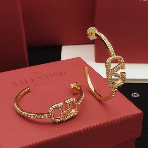 VLTN Big Hoop Taşlı Gold İthal Küpe 