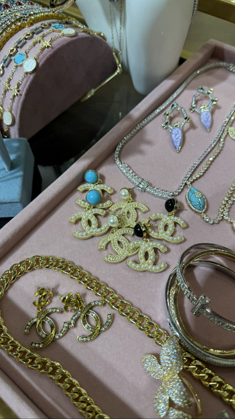 İnci Detaylı Gold CC İthal Küpe