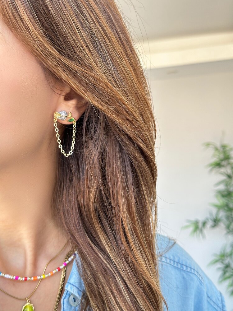 Tulip Design Sallantılı Küpe
