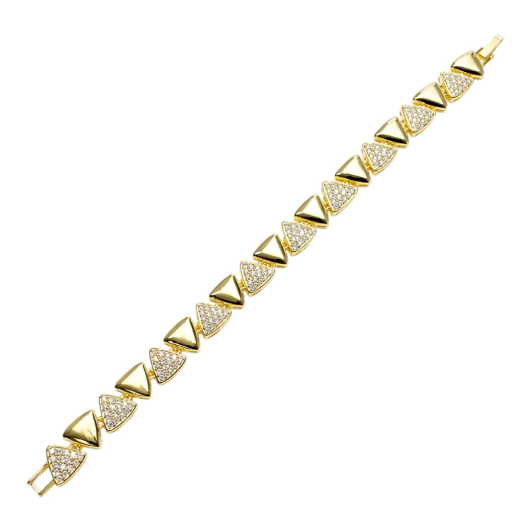 Gold Zirkon 14K Baklava Kesim Bileklik