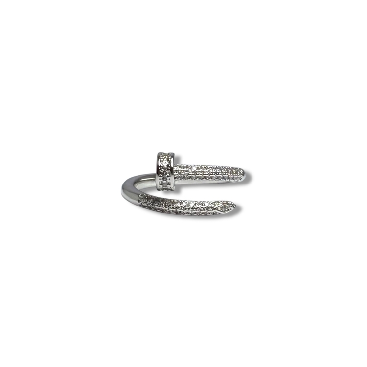 Çivi Model Zirkon Silver Yüzük