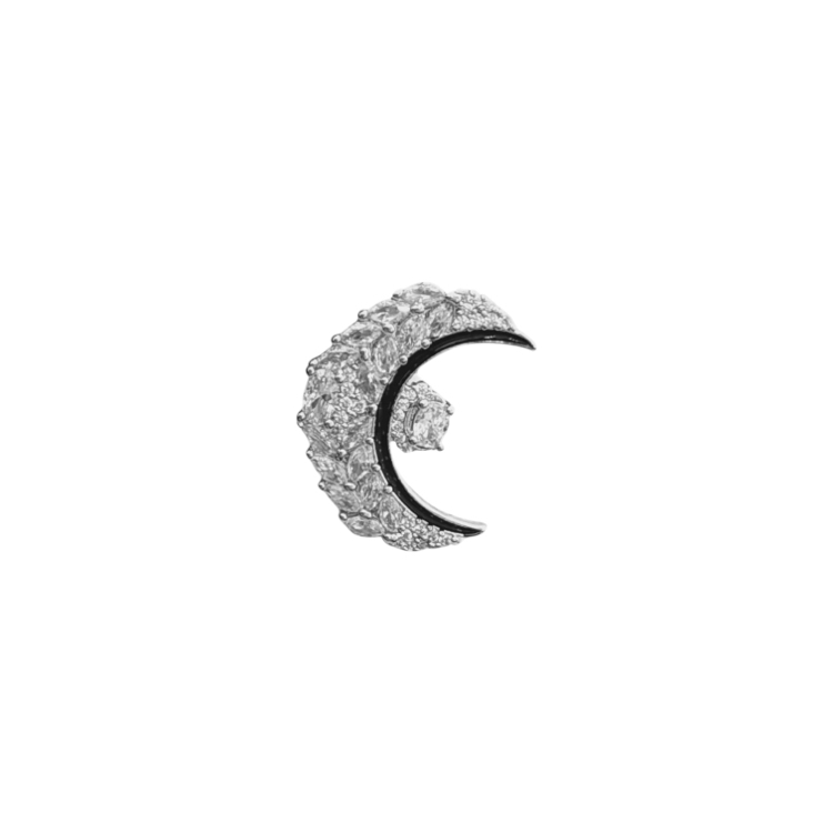 Tasarım Hilal&Ay Silver Zirkon Yüzük