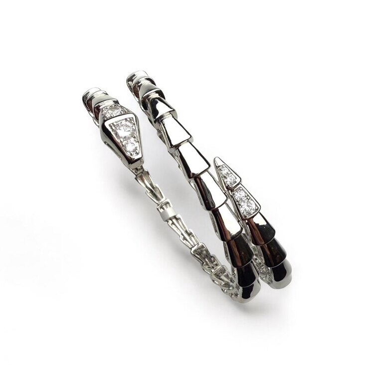 3 Sıralı Serpenti Silver Kelepçe Bileklik 