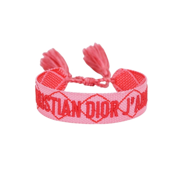 Pembe Kırmızı Dior İp Bileklik