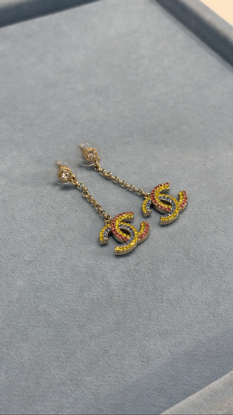 CC Colorful Dangle İthal Küpe