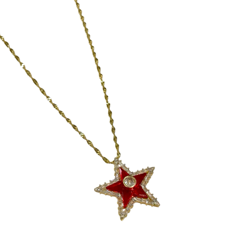 Red Star 14K Singapur Zincir Kolye