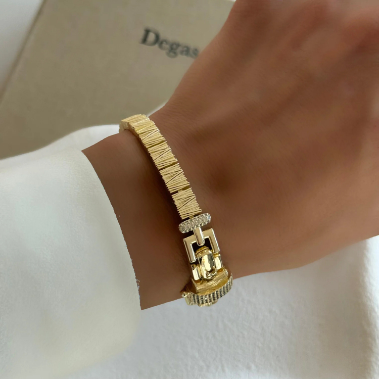 Zirkon Taşlı Kilit Designer Bileklik