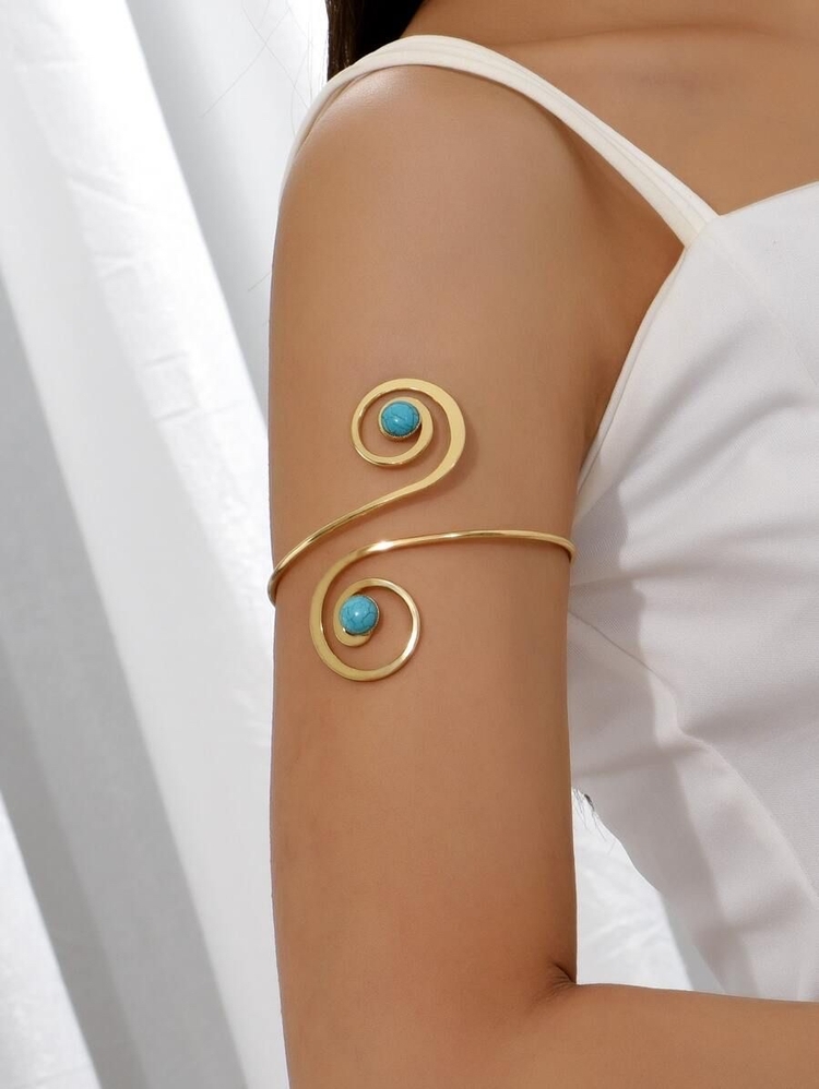 Spiral Mavi Taşlı Pazu Bileklik 