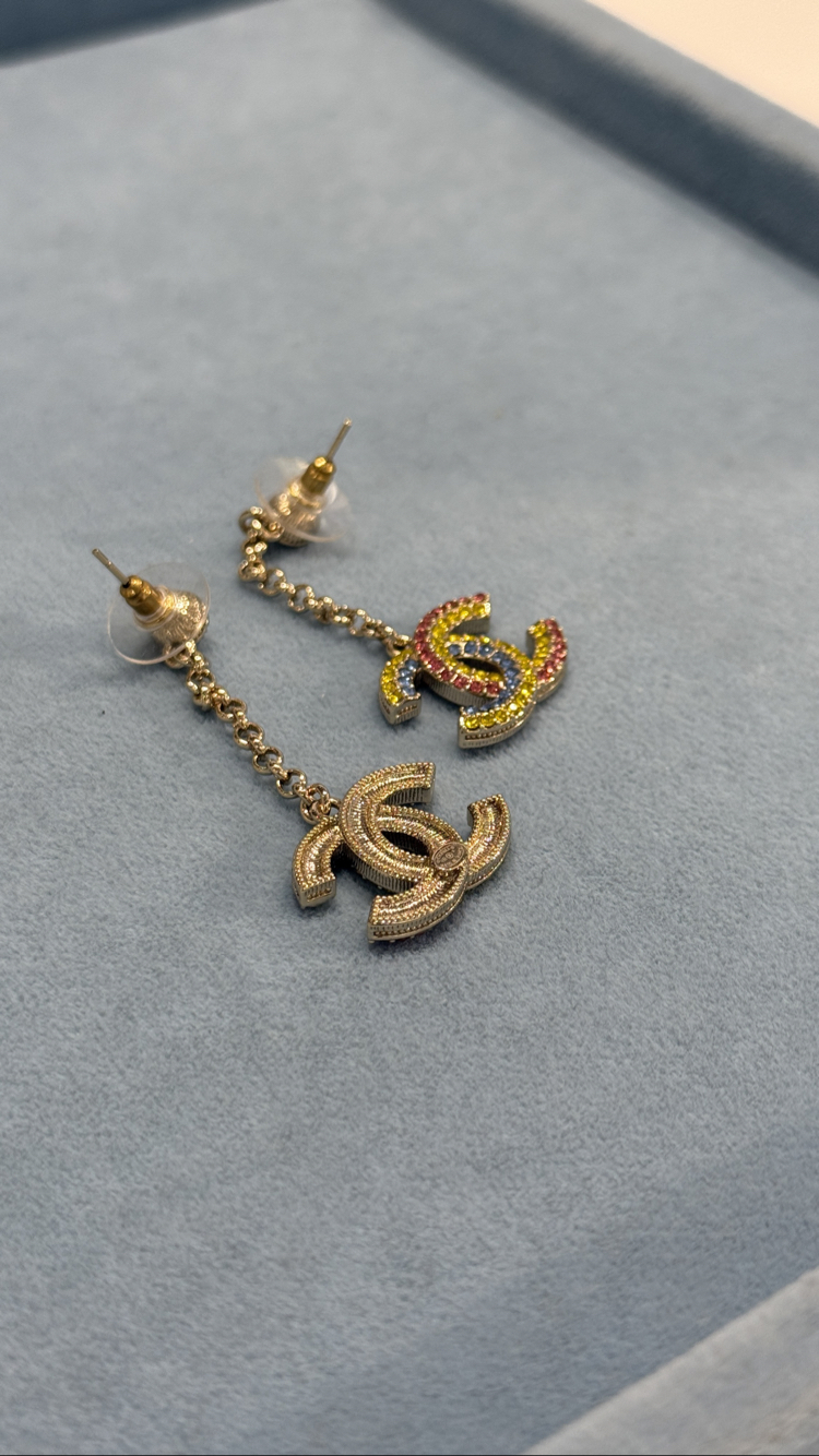 CC Colorful Dangle İthal Küpe