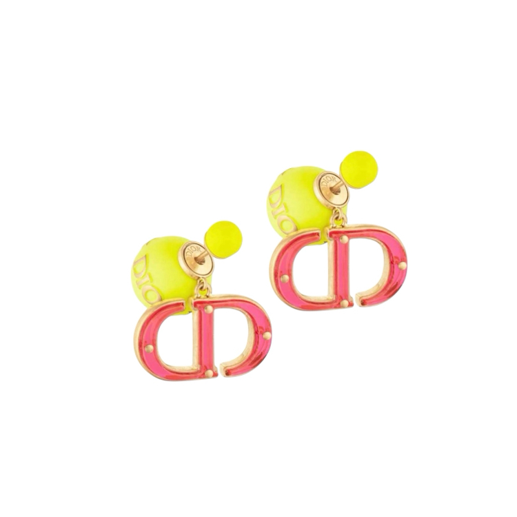 Dior Sarı Pembe İthal Küpe 
