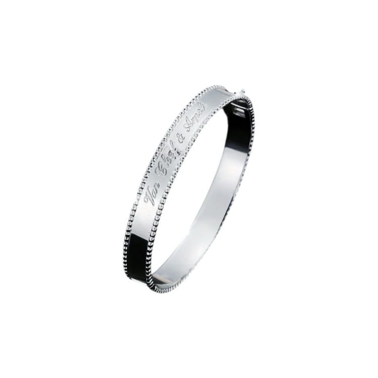Silver Van Cleef Yazılı Kelepçe