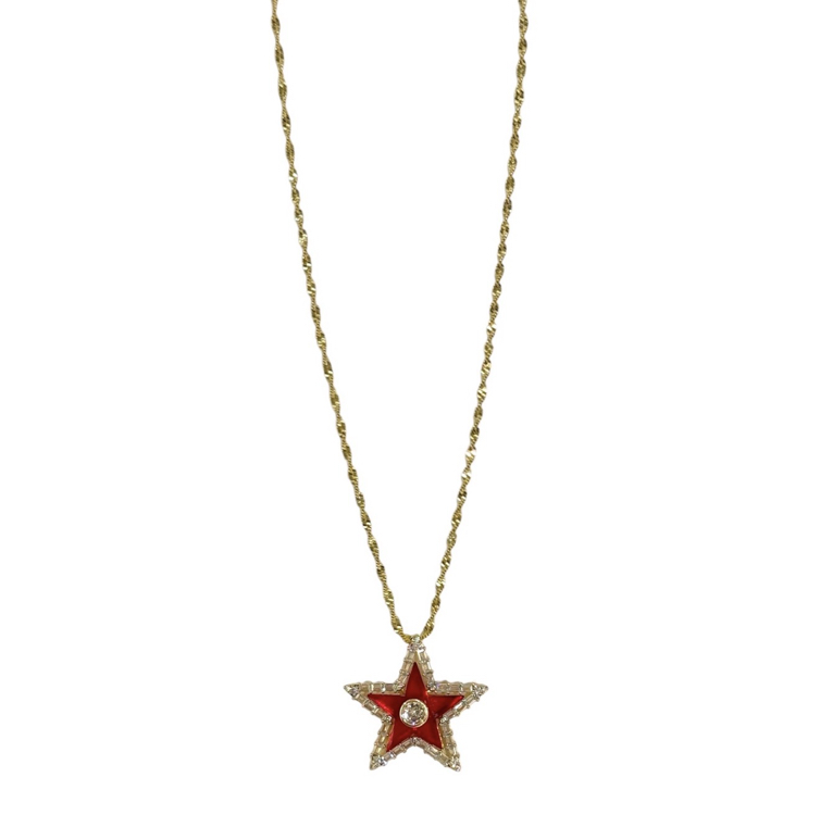 Red Star 14K Singapur Zincir Kolye