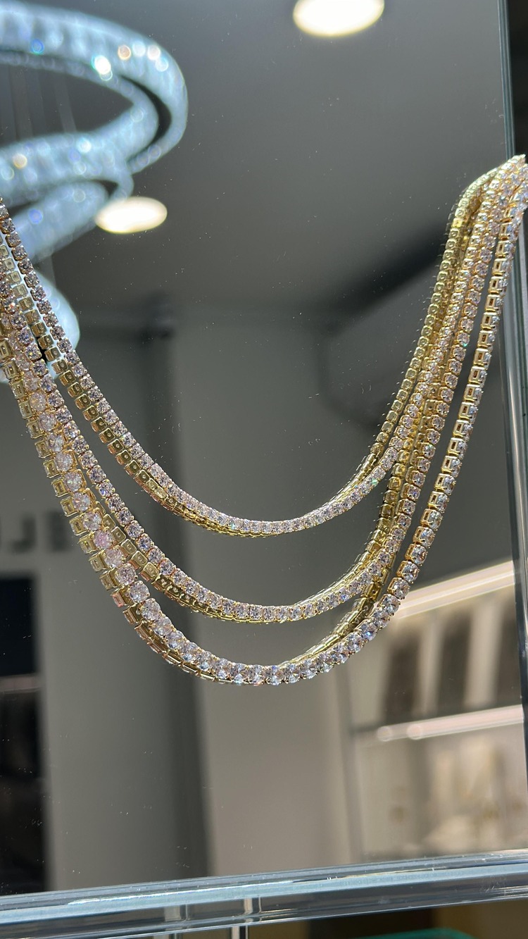 2.5mm Gold Dönmeyen Su Yolu Kolye