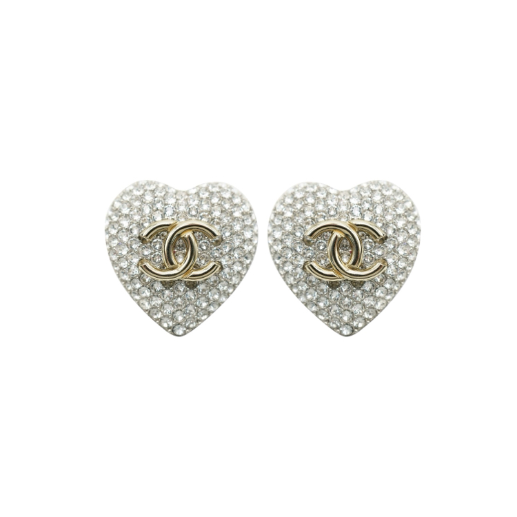 CC Gold Silver Heart Zirkon Küpe