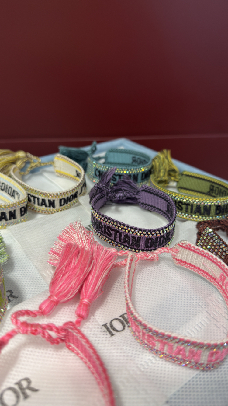 Dior Mor Taşlı İthal İp Bileklik 