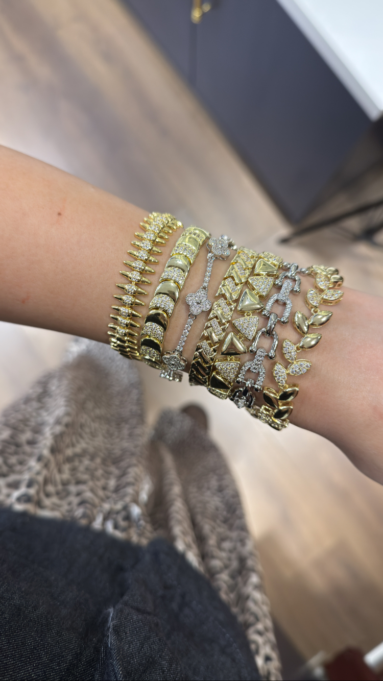 Gold Zirkon 14K Baklava Kesim Bileklik