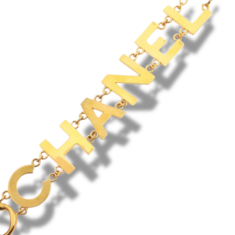 Chanel Yazılı Gold Bileklik