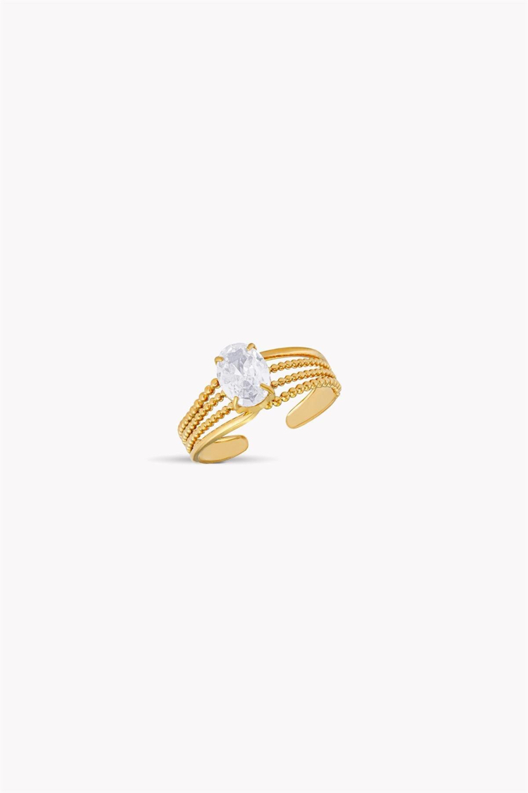 Oval Design Gold Yüzük 